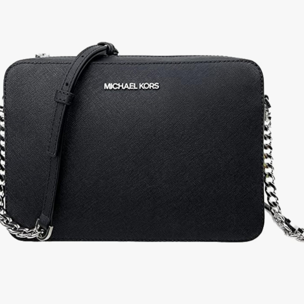 Michael Kors Jet Set Large Black Saffiano Leather Crossbody